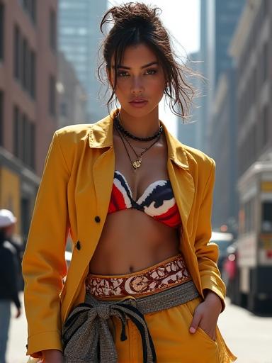 Dynamic fashion photography with a model.